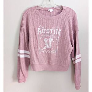 Pink Rose Austin Waffle Knit Sweater Top